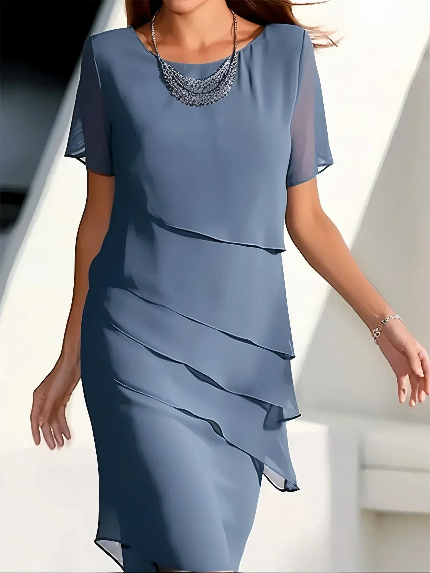 Vicki | Women's Tiered A-Line Midi Dress