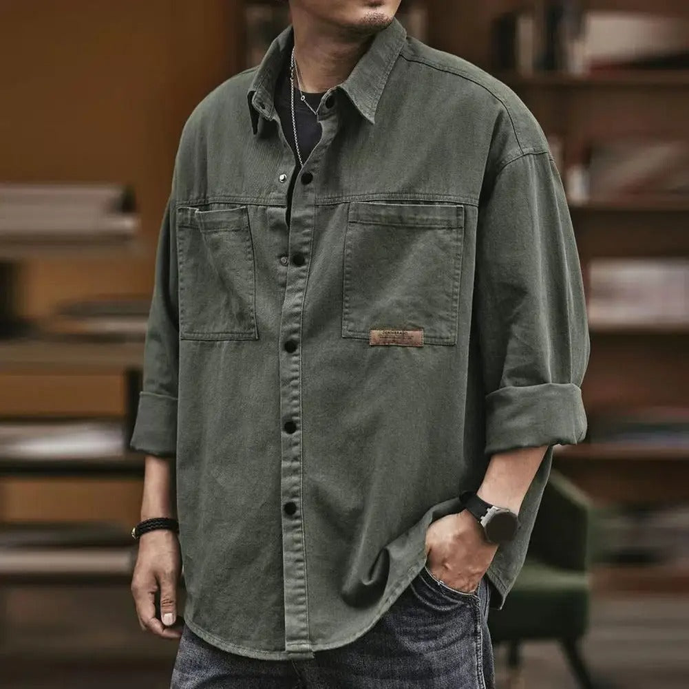 Wayne | Men's Long Sleeve Button-Down Shirt