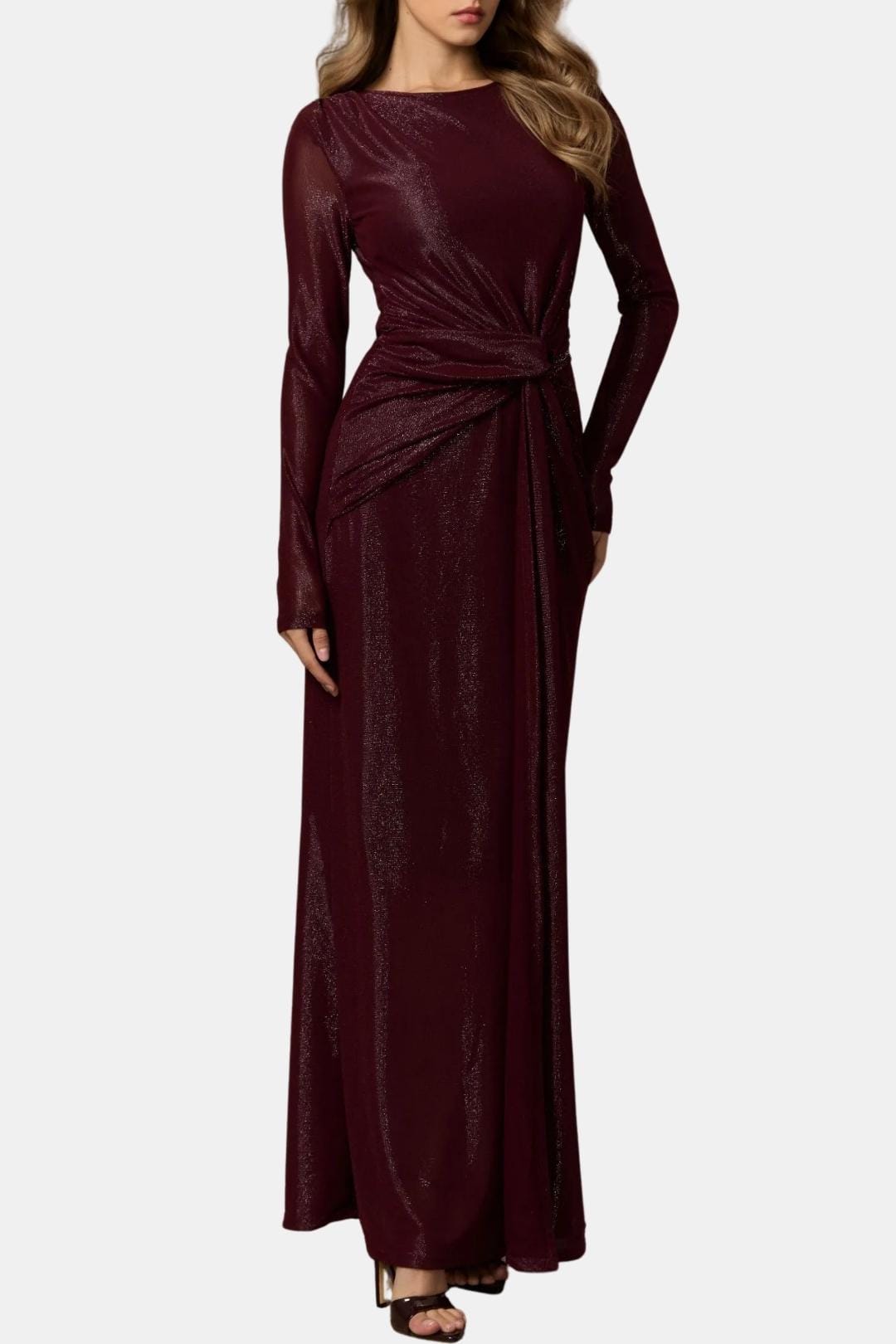 Willow | Women's Long Sleeve Knot Front Maxi Dress