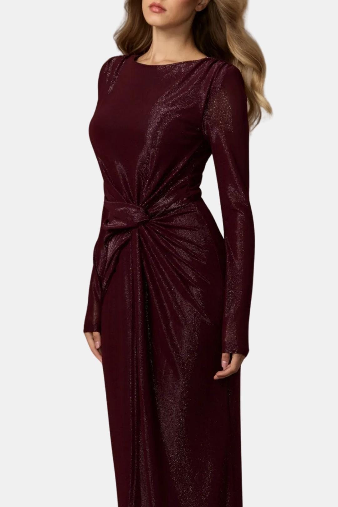 Willow | Women's Long Sleeve Knot Front Maxi Dress