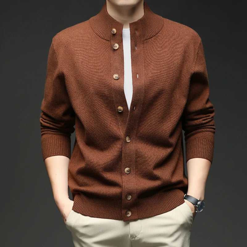 Zane | Men's Button-Down Ribbed Knit Cardigan