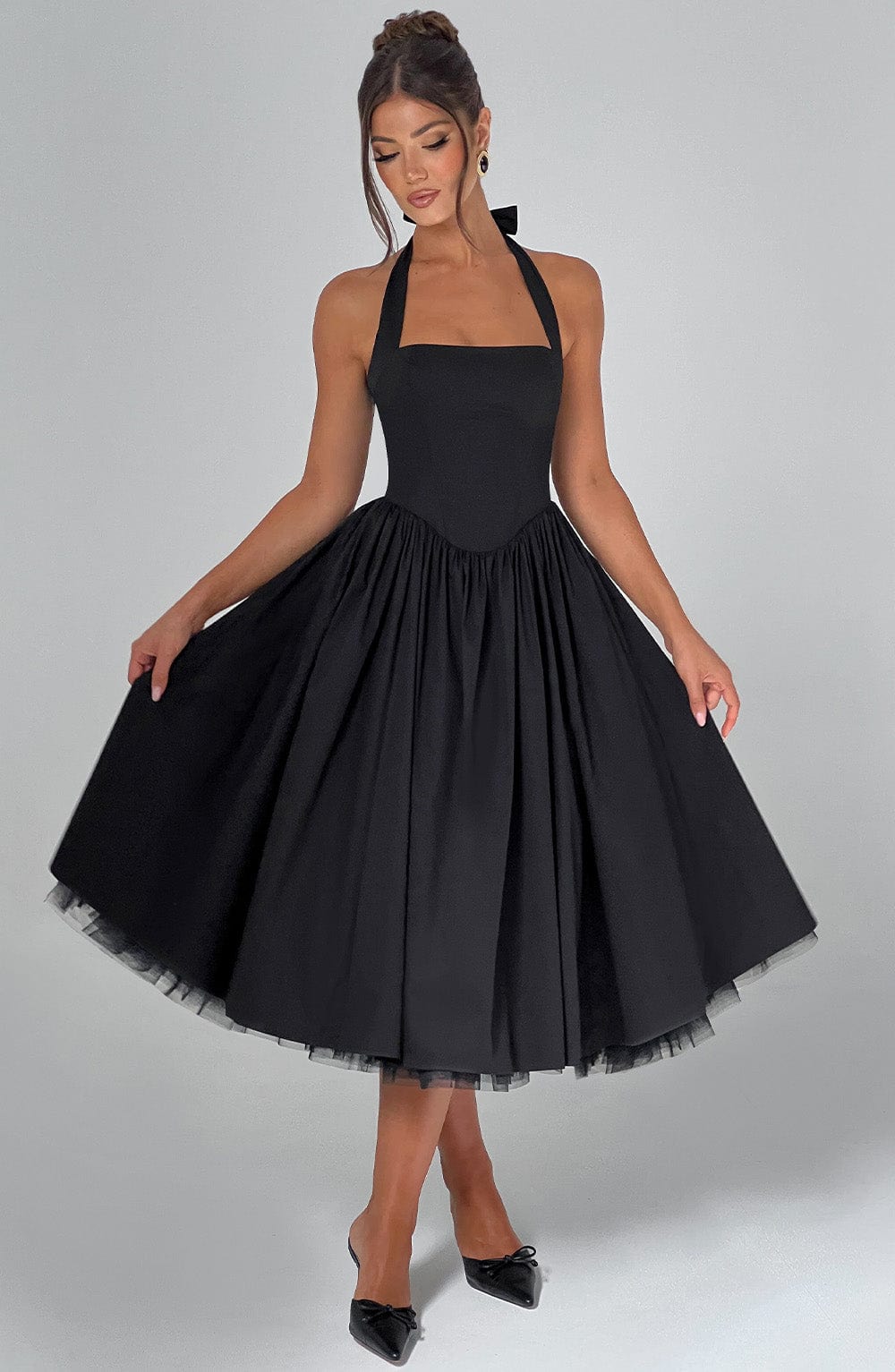 Faith | Women Wedding Guest Halter Midi Dress