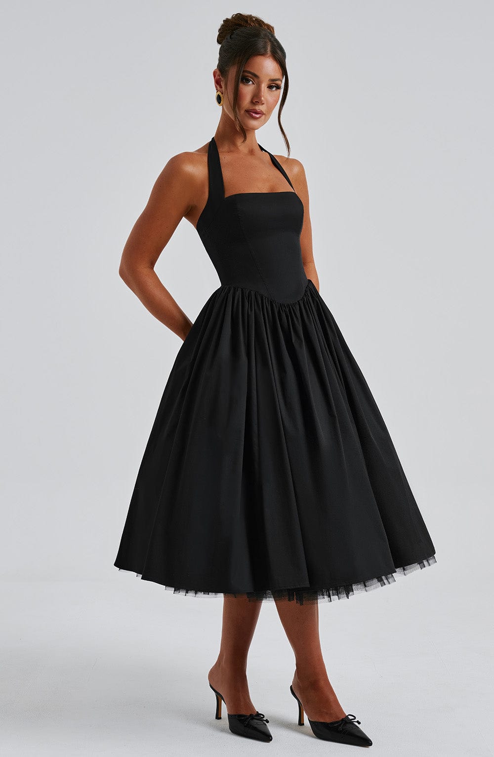 Faith | Women Wedding Guest Halter Midi Dress