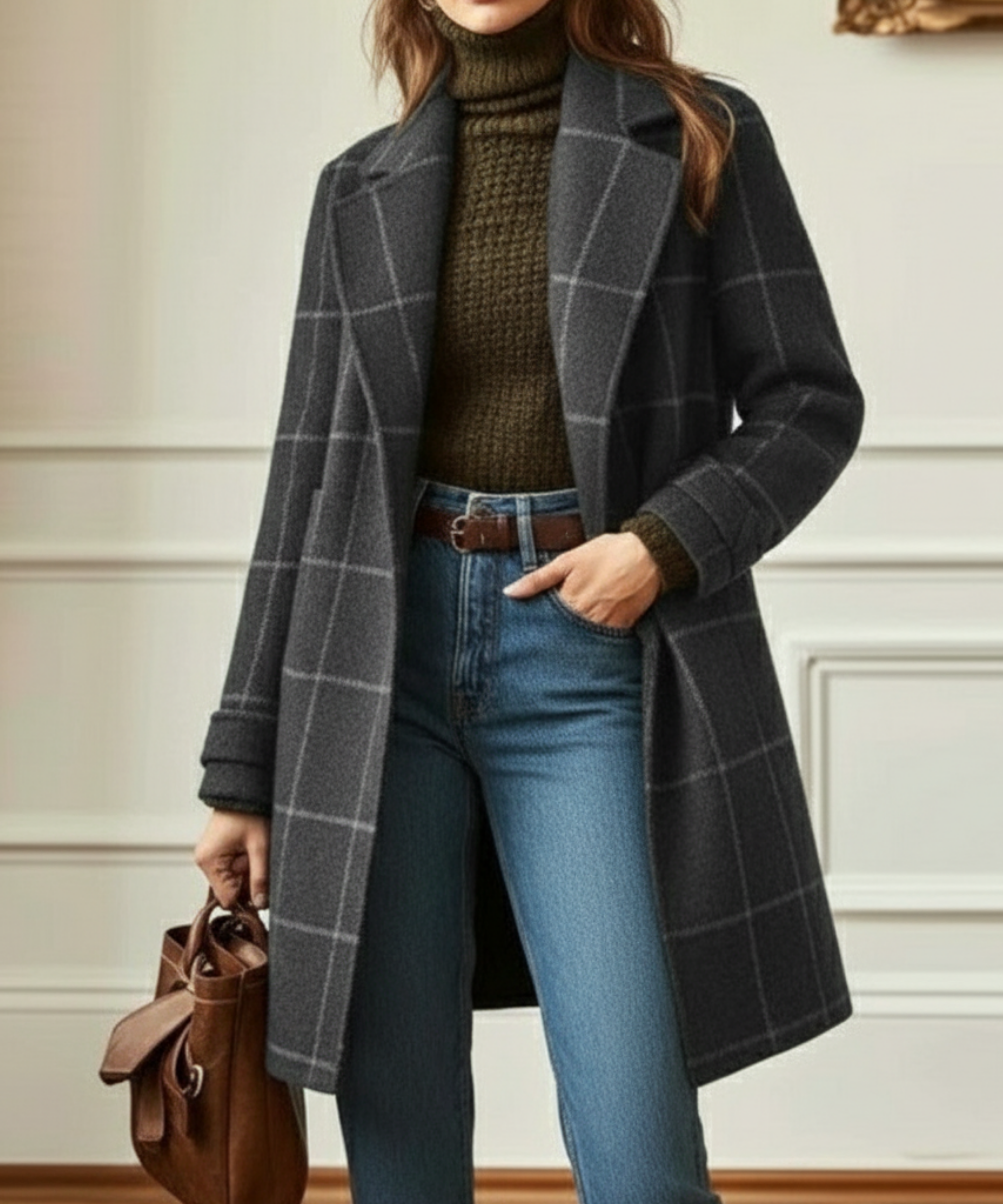 Lauren | Women Wool Checkered Coat