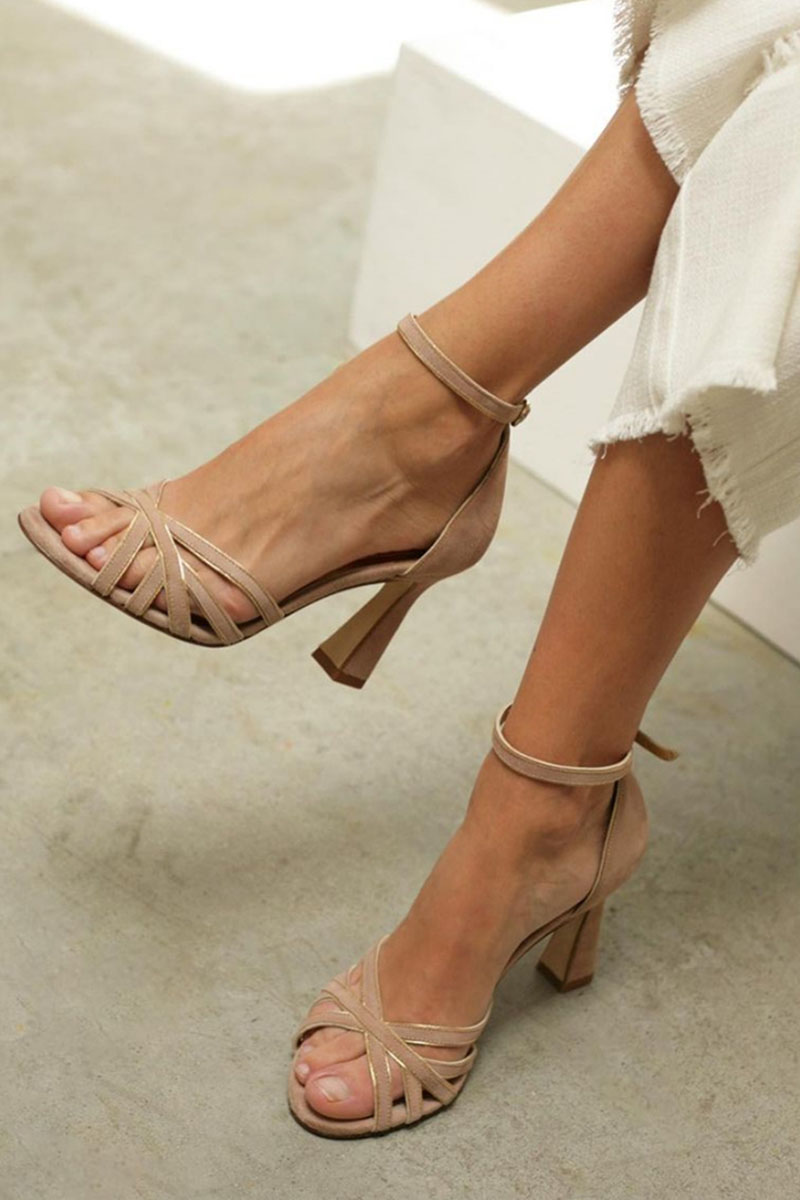 Lauren | Women Summer Patchwork Peep Toe Heels
