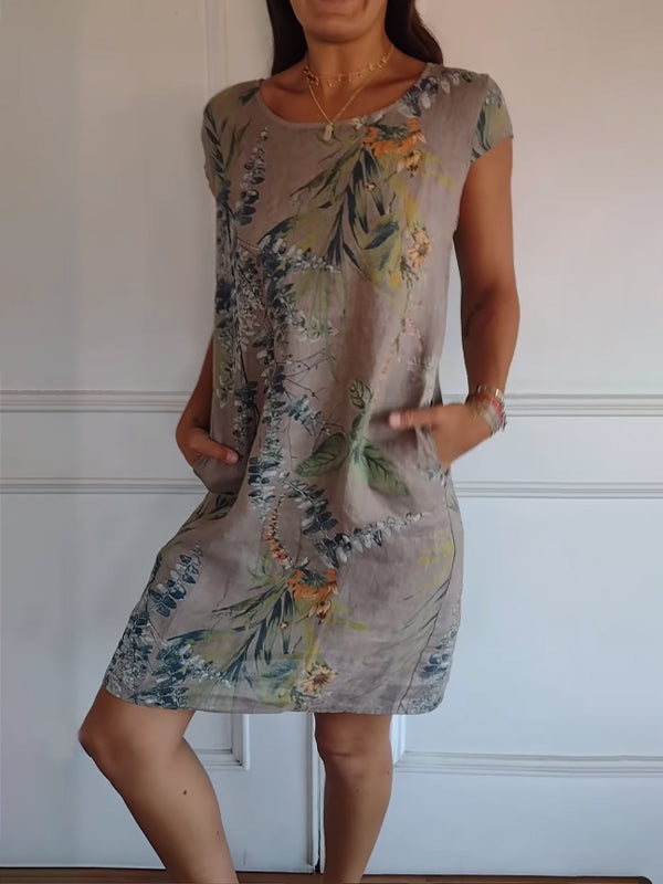Alexis | Women Casual Leaf Print Summer Dress