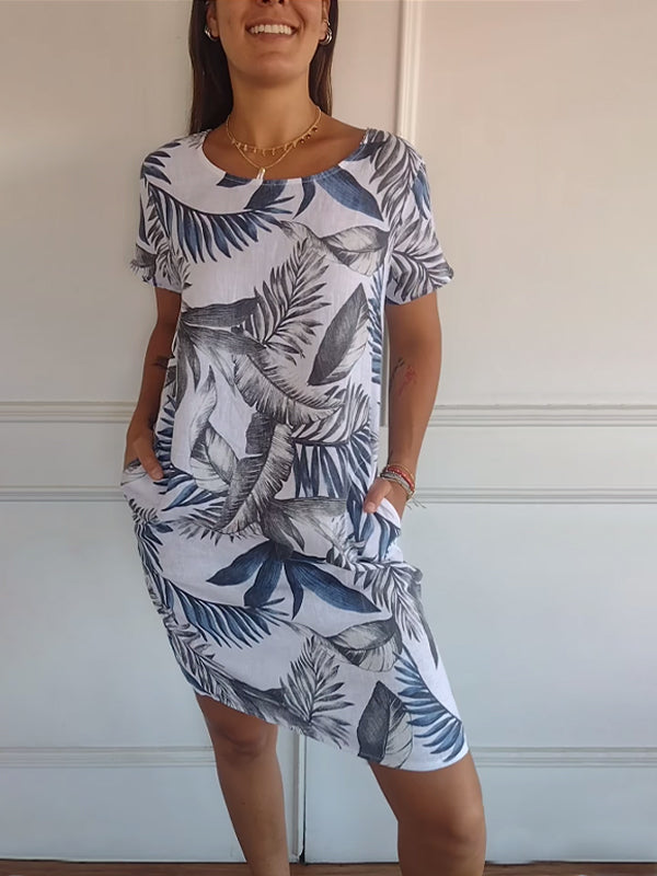 Alexis | Women Casual Leaf Print Summer Dress