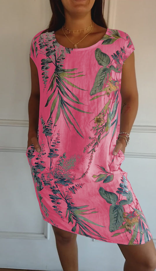 Alexis | Women Casual Leaf Print Summer Dress