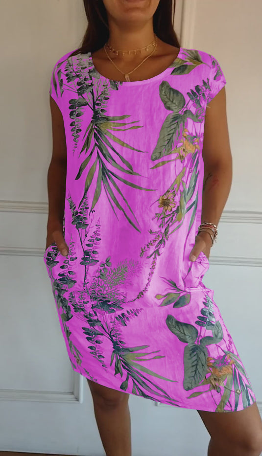 Alexis | Women Casual Leaf Print Summer Dress