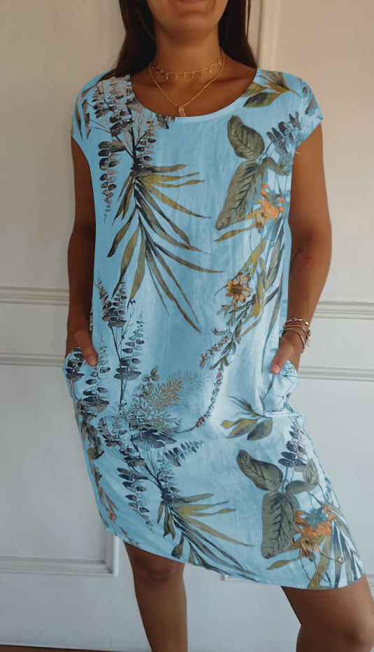 Alexis | Women Casual Leaf Print Summer Dress