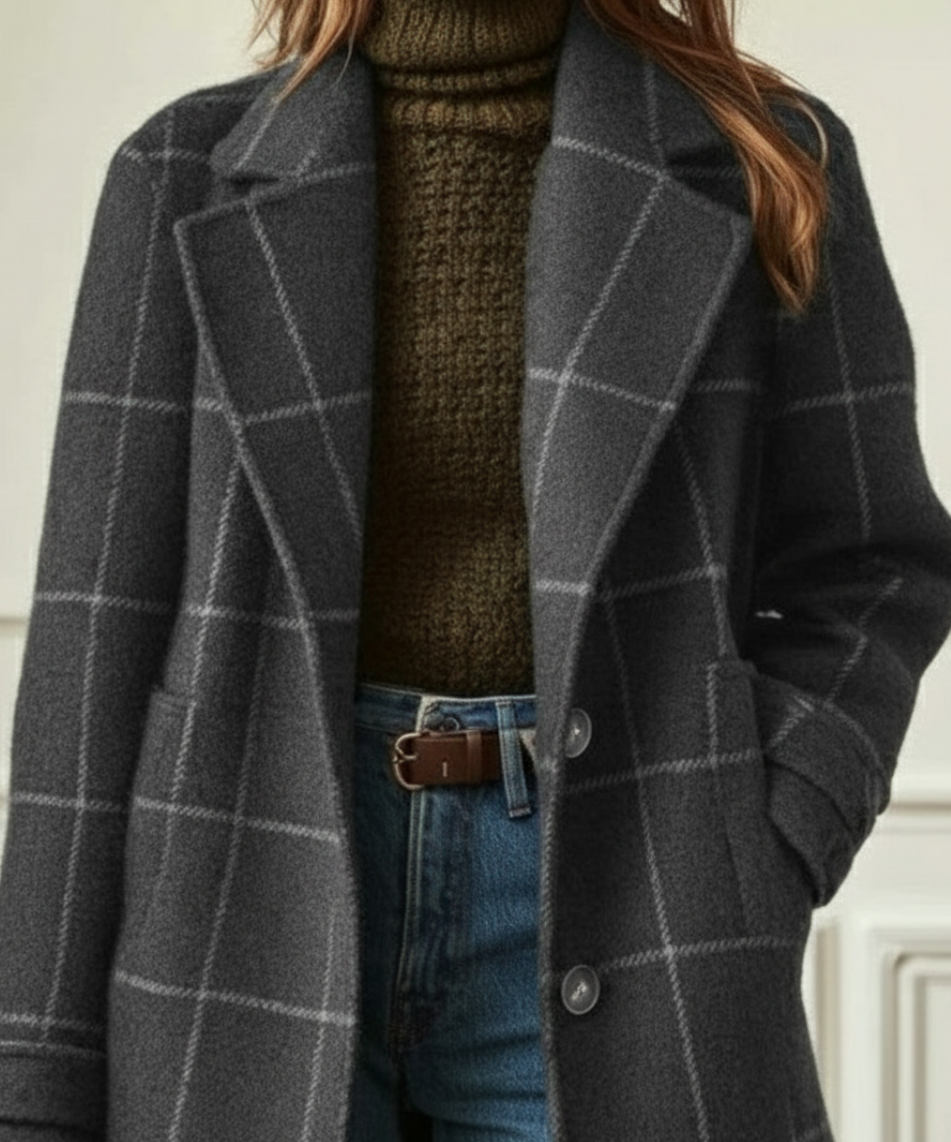 Lauren | Women Wool Checkered Coat