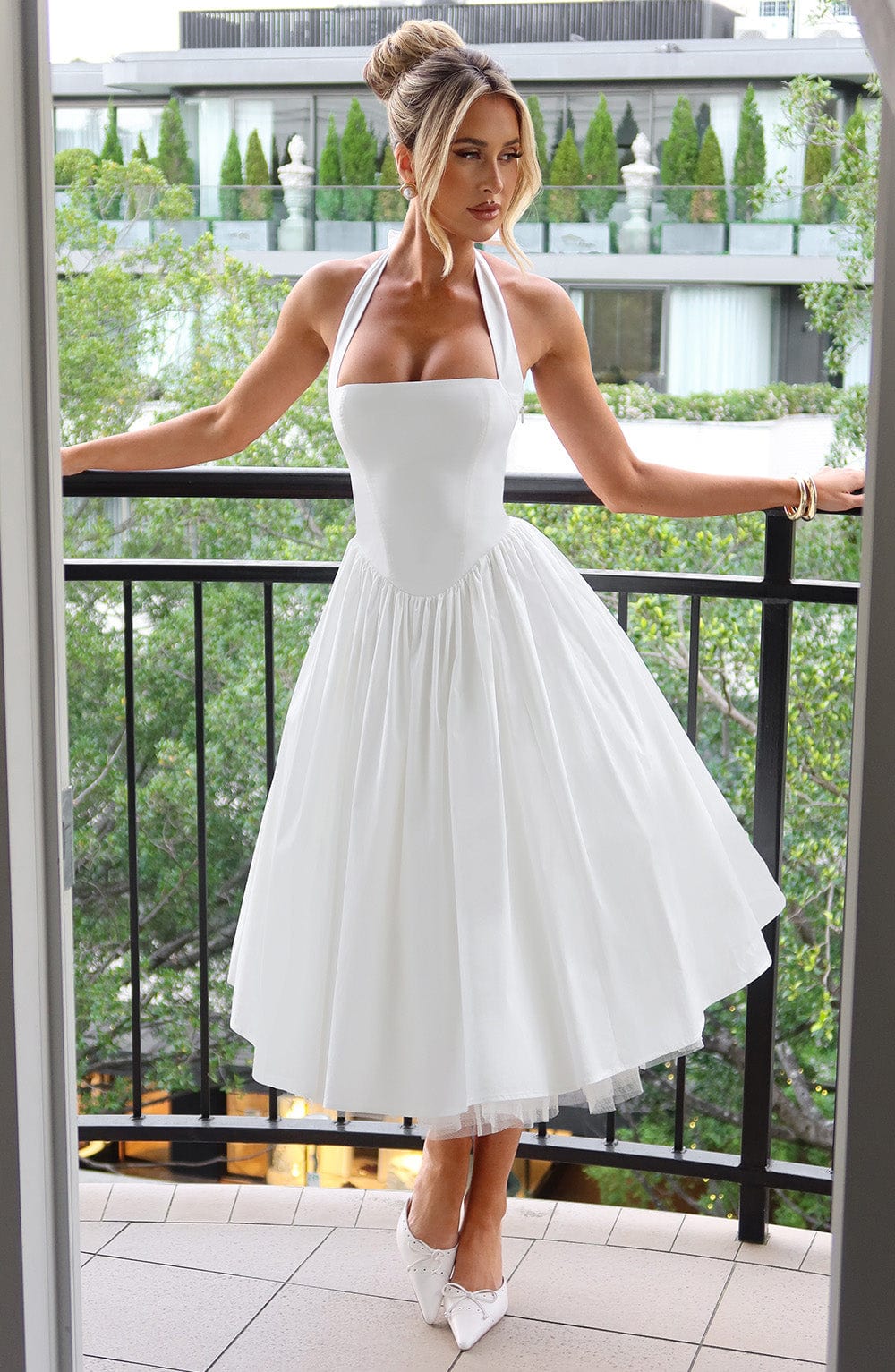 Faith | Women Wedding Guest Halter Midi Dress