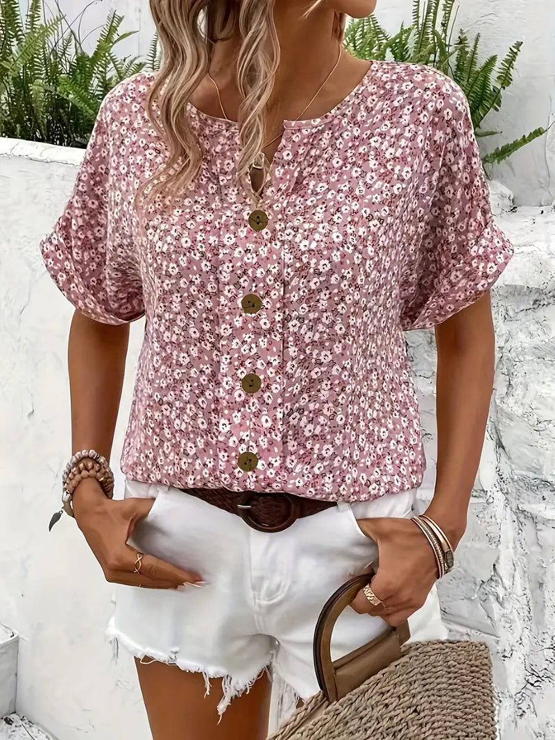 Margaret | Women Summer Chic Floral Print Blouse