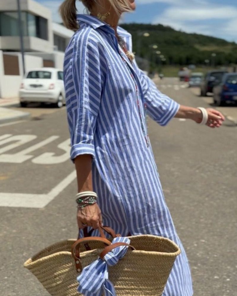 Peyton | Women Summer Timeless Striped Shirt Dress