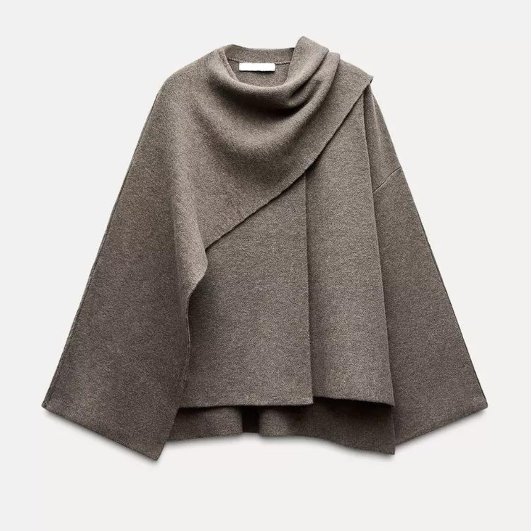 Eliza | Women Elegant Draped Cape Coat