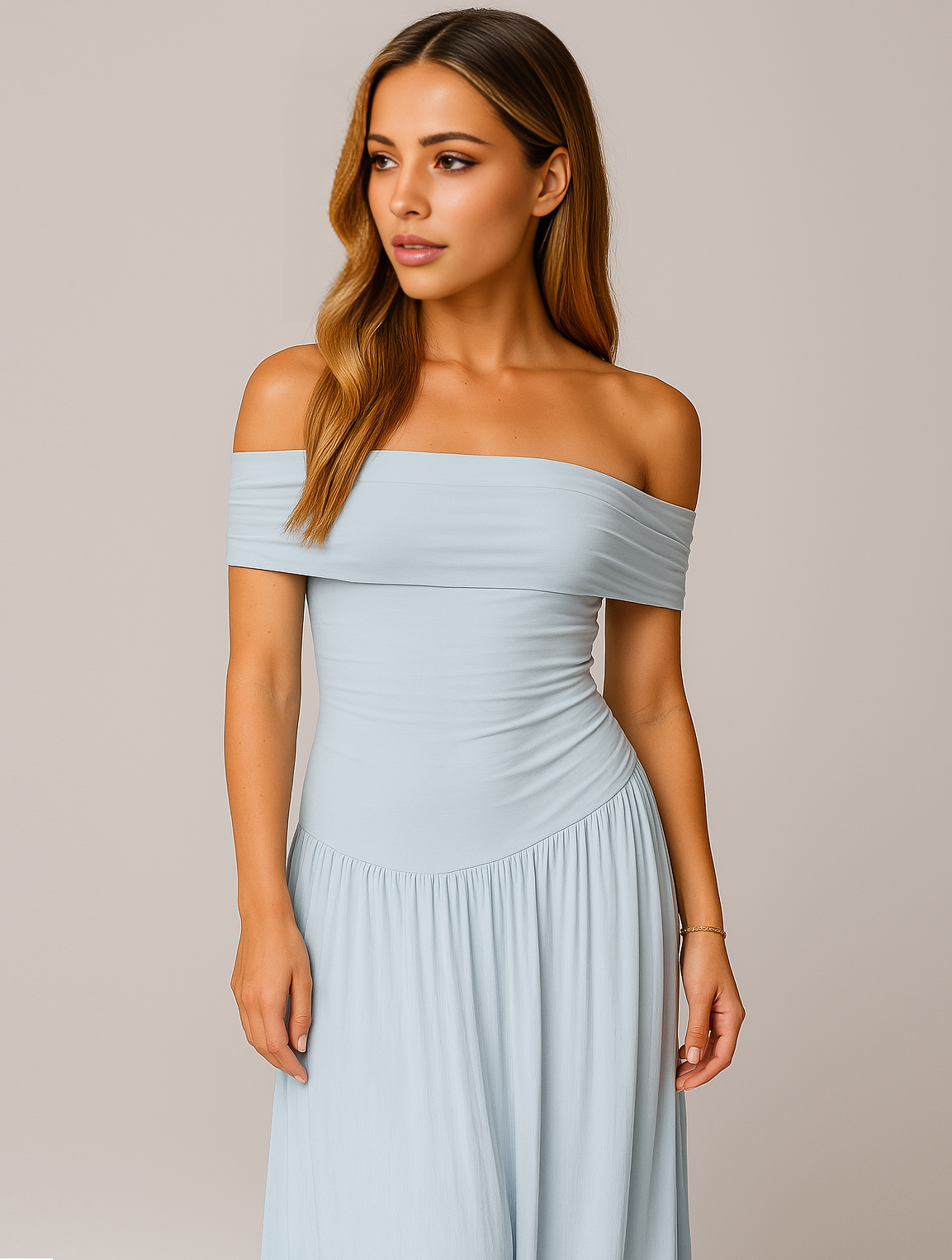 Clara | Women Wedding Guest Pleated Maxi Dress