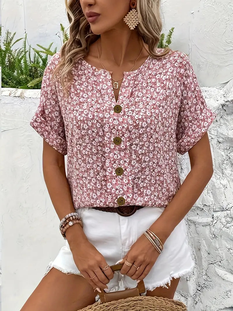 Margaret | Women Summer Chic Floral Print Blouse