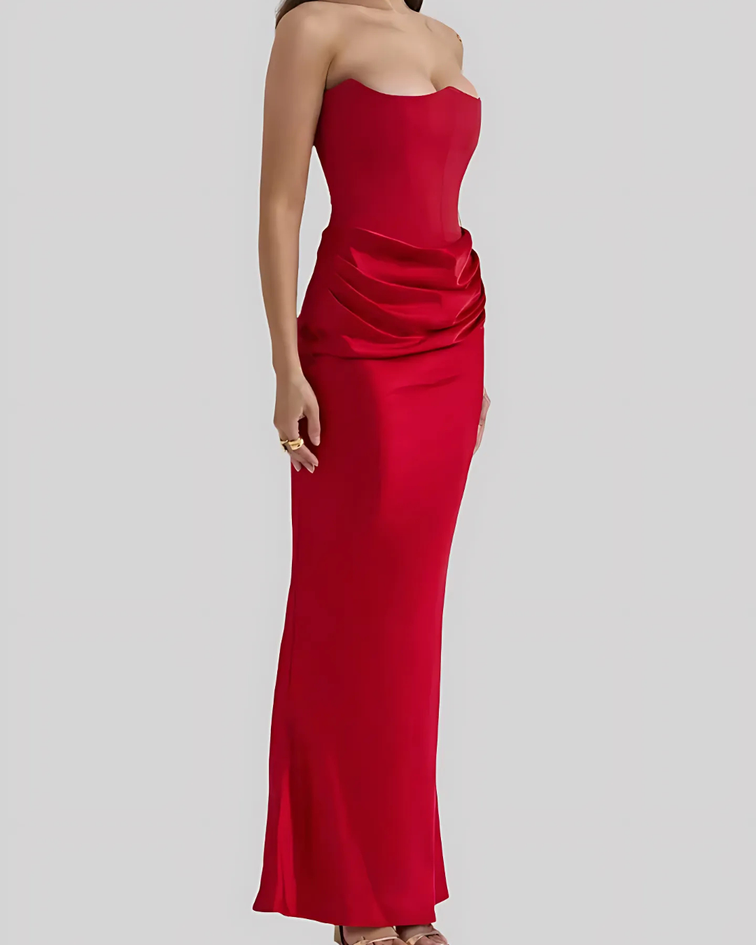 Audrey | Women Wedding Guest Draped Maxi Dress