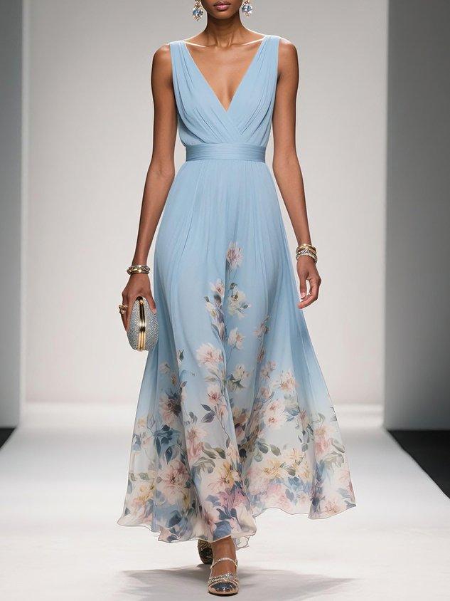 Madison | Women Summer Floral Chiffon Floral Maxi Dress