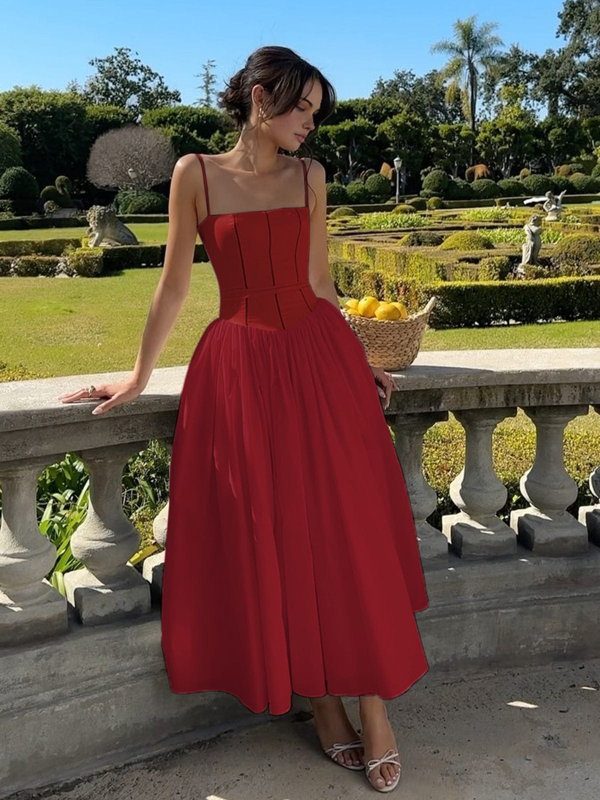 Hannah | Women Wedding Guest Corset Midi Dress