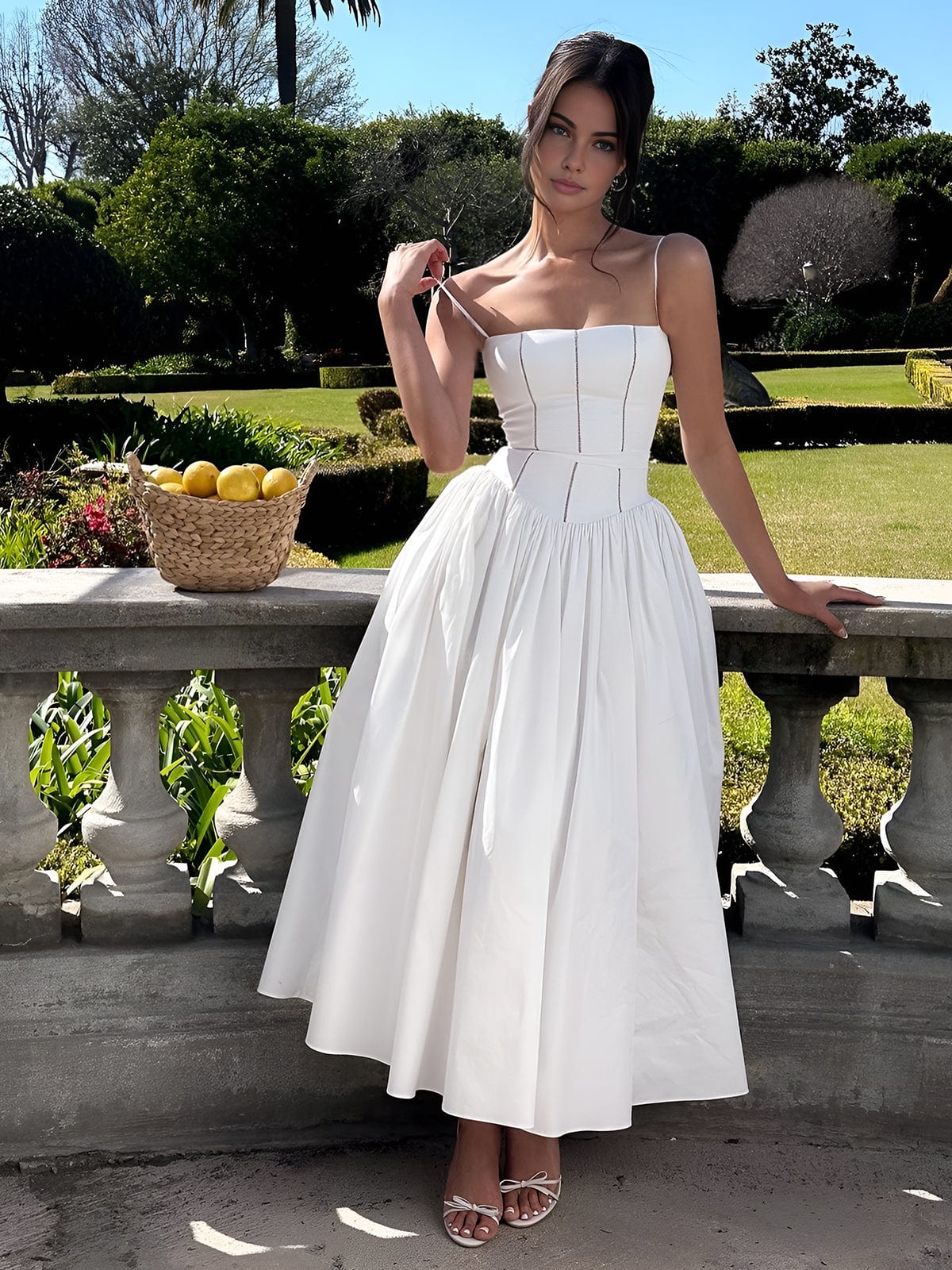 Hannah | Women Wedding Guest Corset Midi Dress