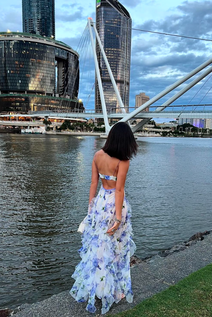Lila | Women Summer Floral Cut-Out Maxi Dress