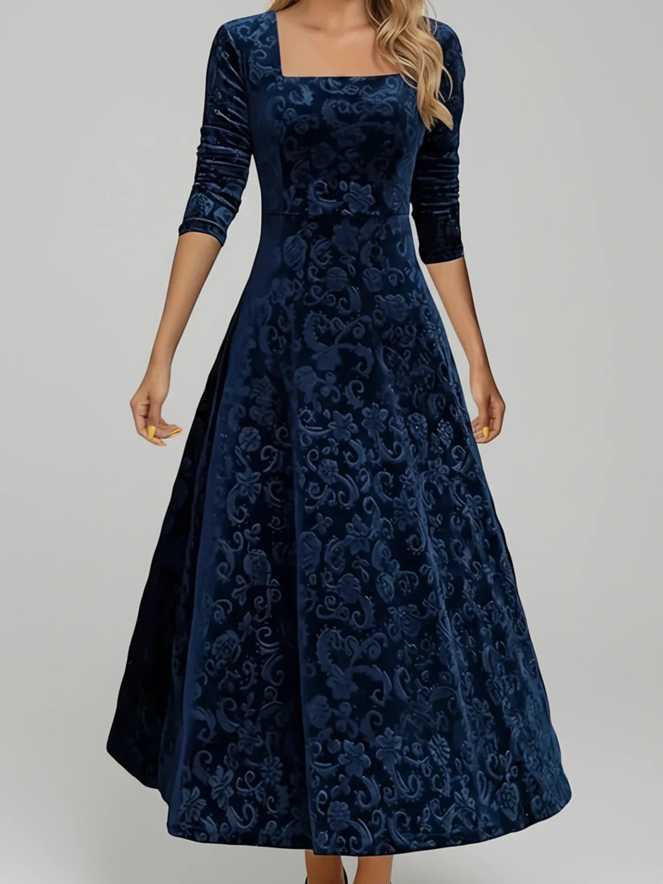 Floral A-Line Midi Dress for Women