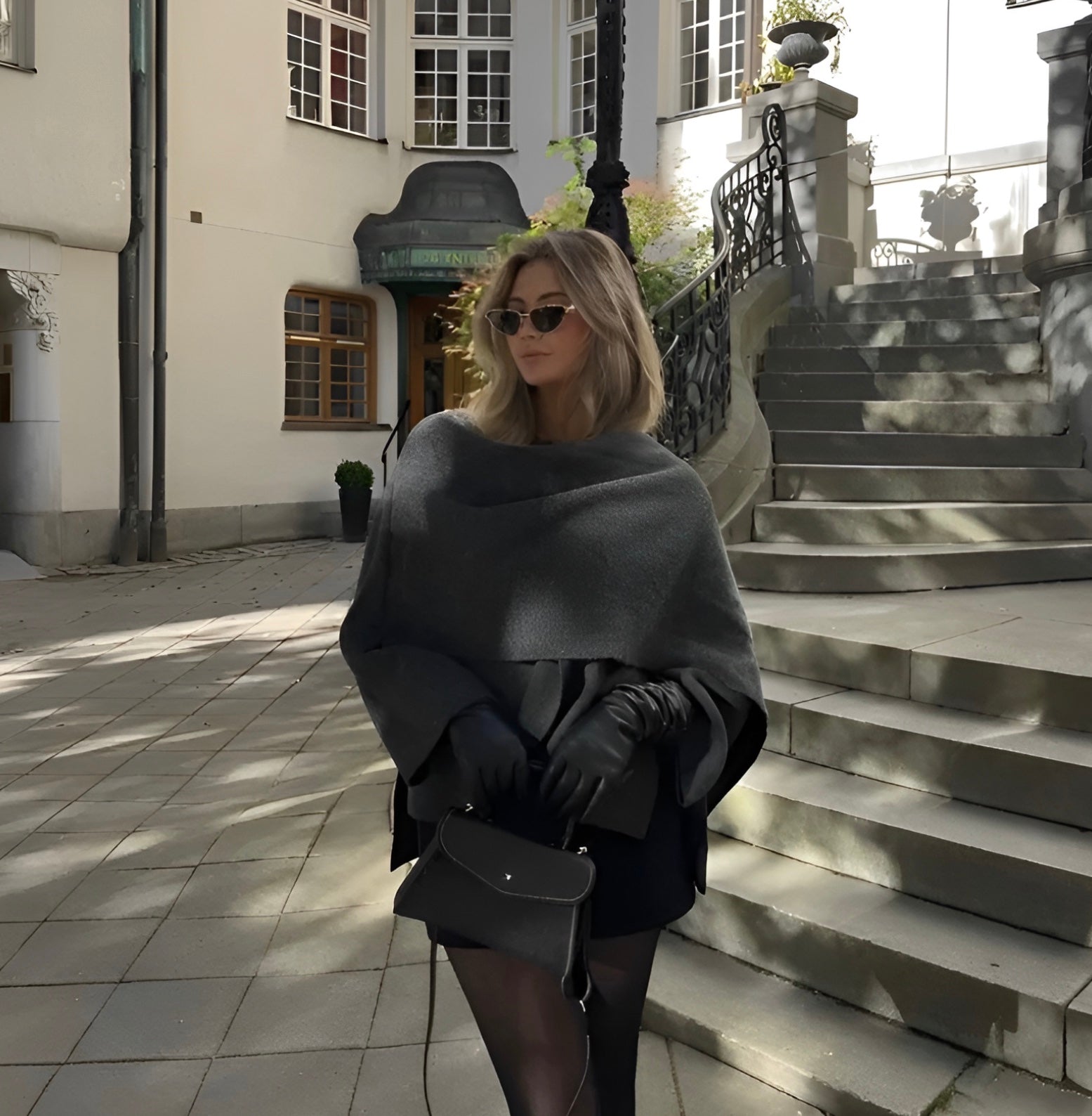 Eliza | Women Elegant Draped Cape Coat