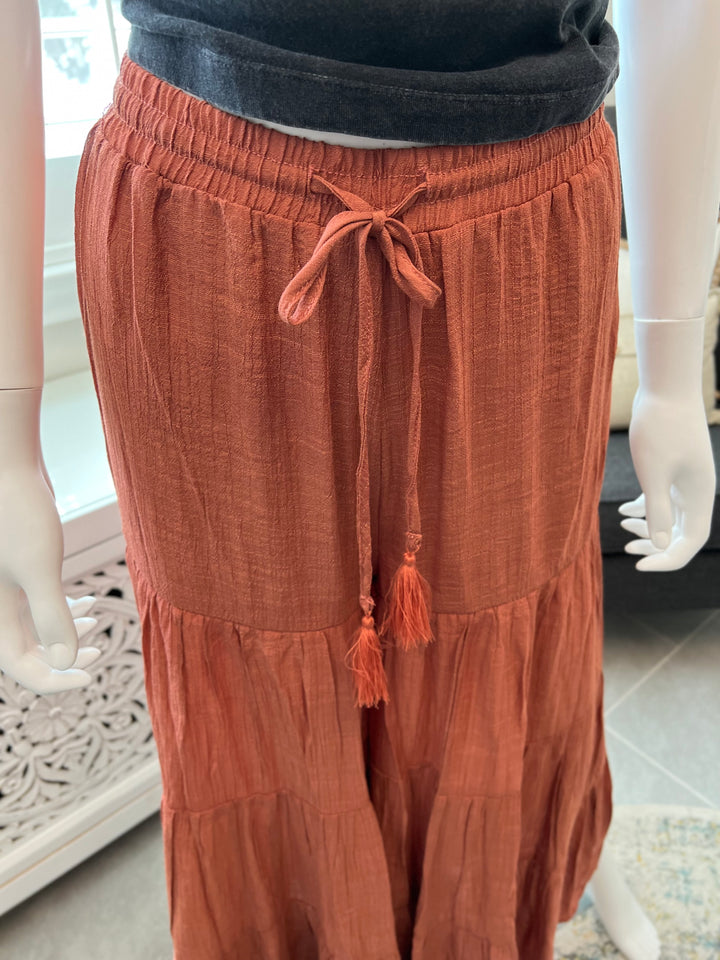 Rust Wide Leg Pants