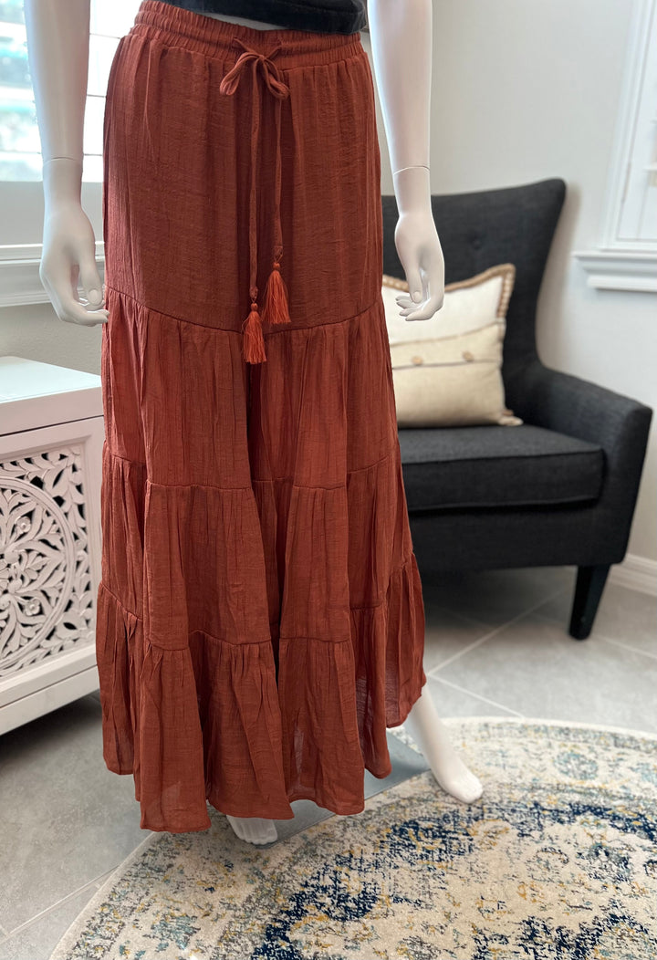 Rust Wide Leg Pants