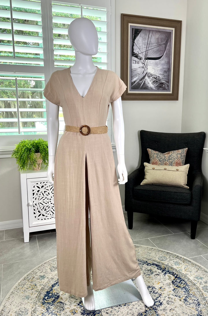 Casual Khaki Jumpsuit