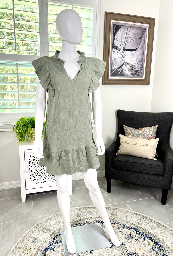 The Bree Sage Mini Dress