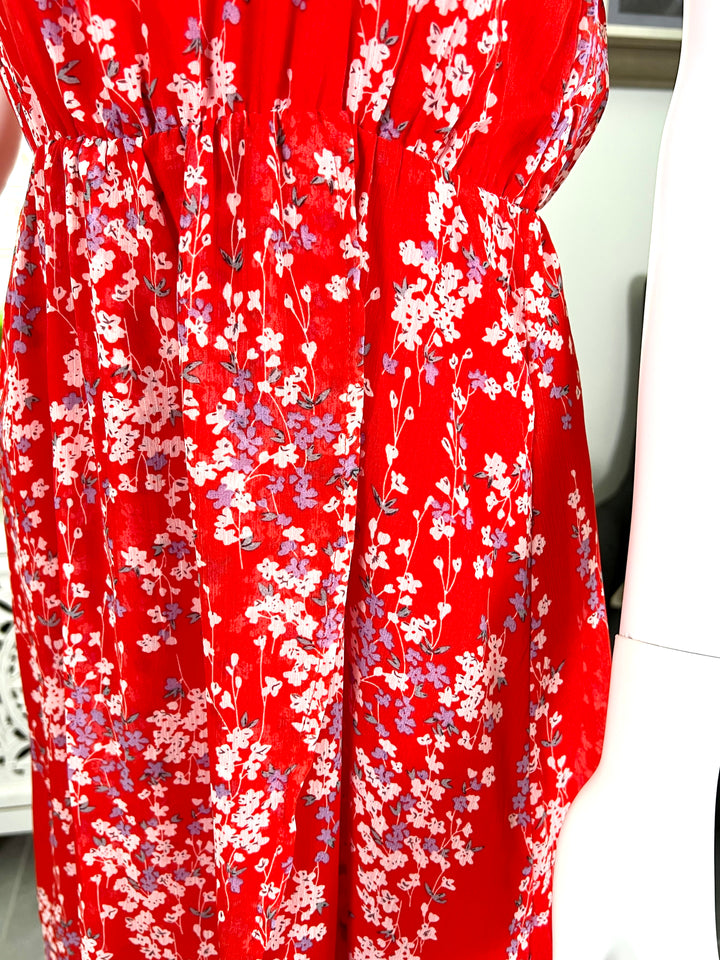 Floral Me Red Maxi Dress