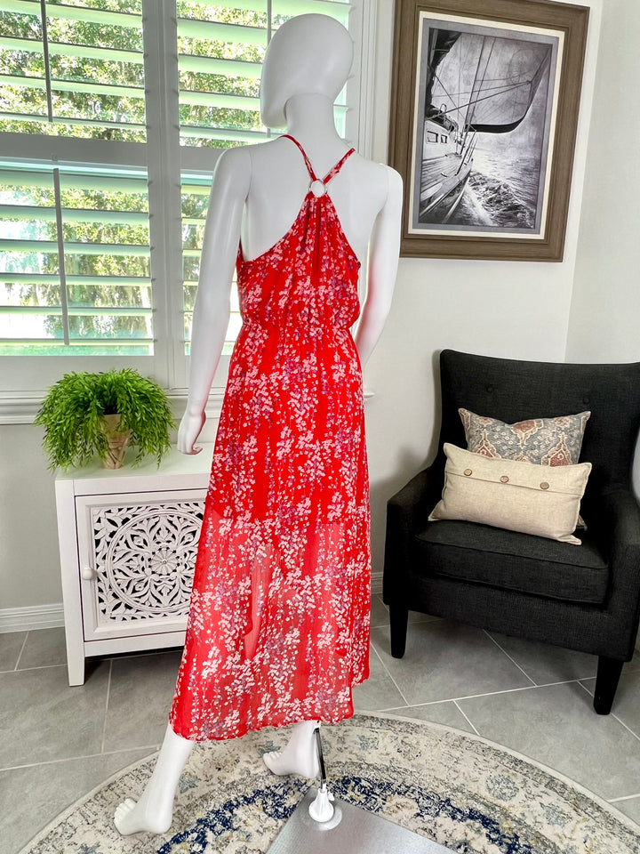 Floral Me Red Maxi Dress