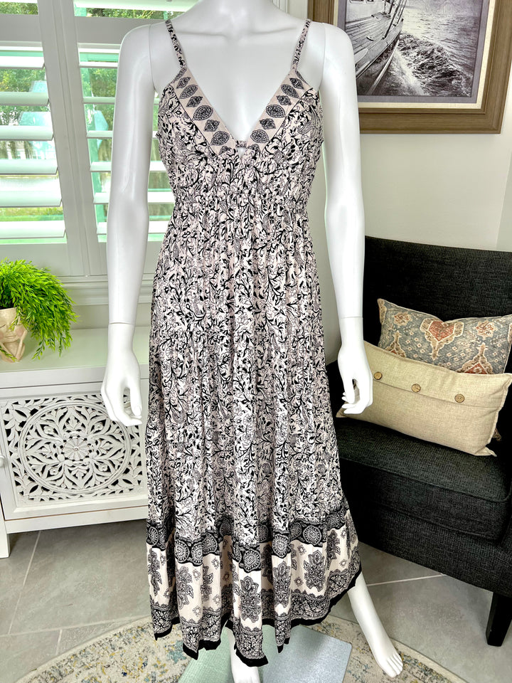 V-Neck Peek A Boo Boho Maxi Dress