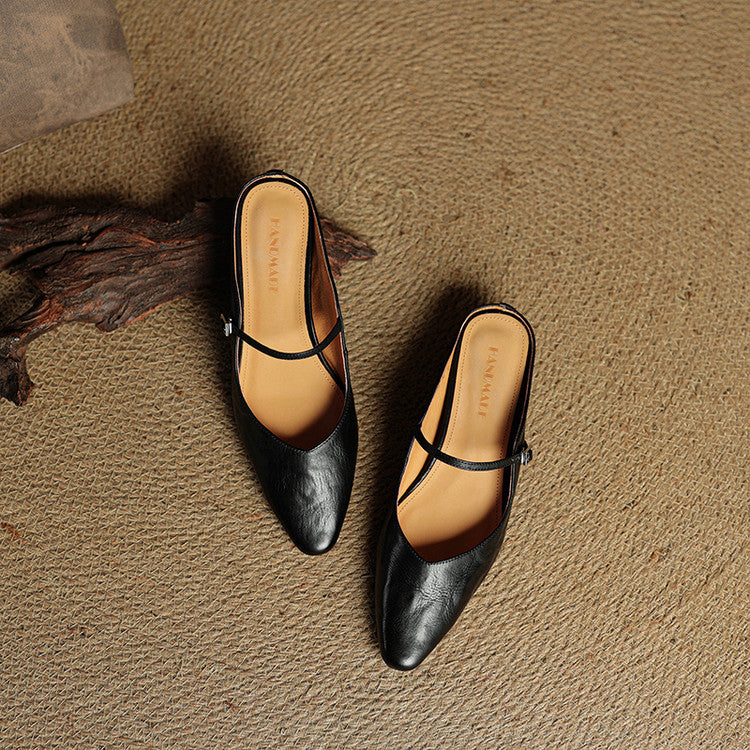 Grace | Women Genuine Leather Slip-On Mules