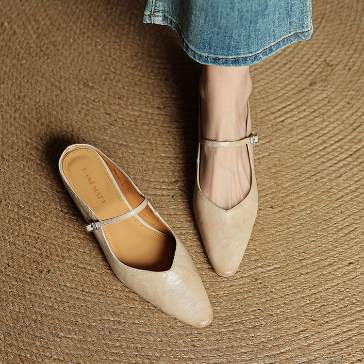 Grace | Women Genuine Leather Slip-On Mules