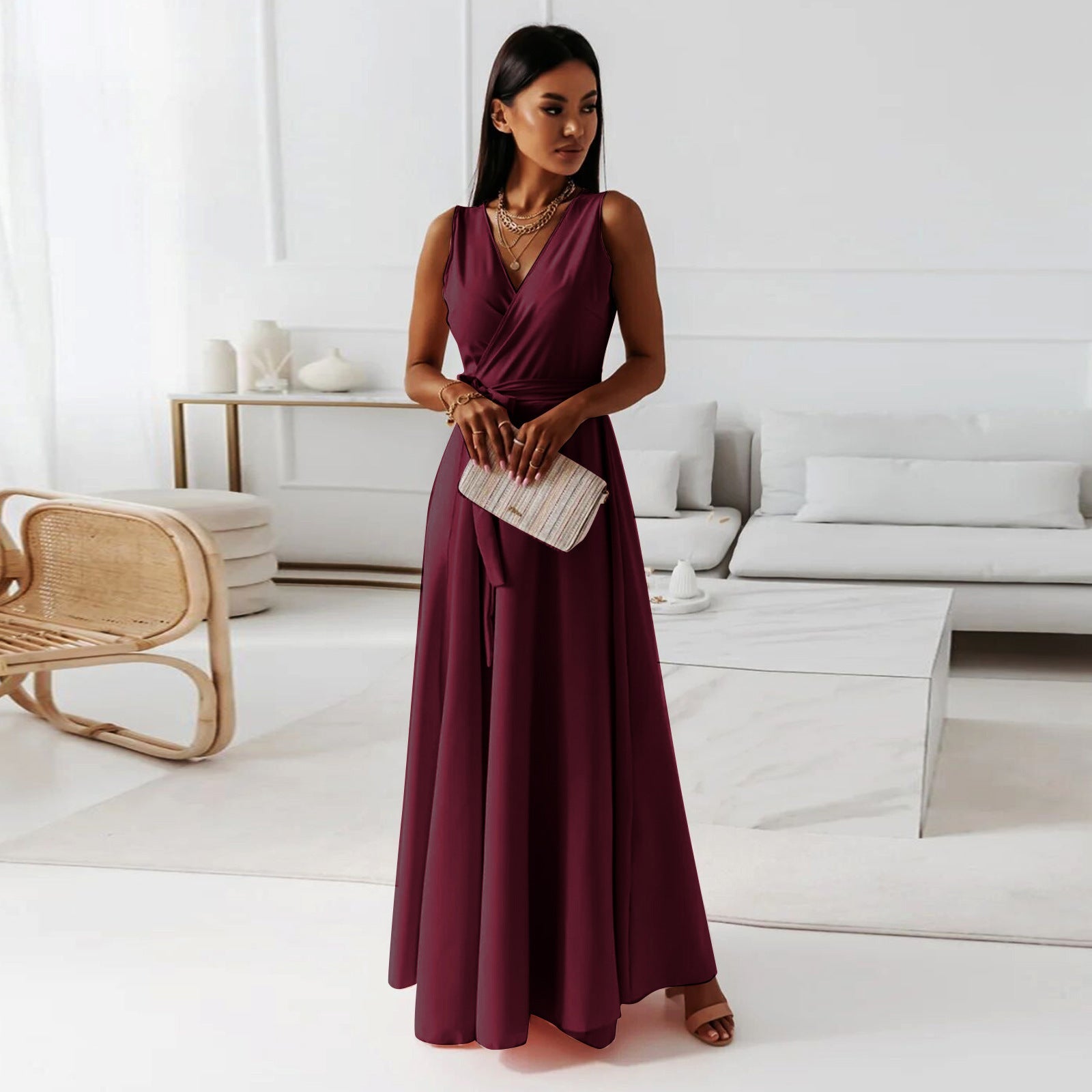 Donna | Women Wedding Guest Wrap Maxi Dress