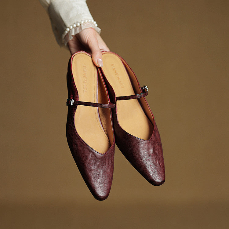 Grace | Women Genuine Leather Slip-On Mules