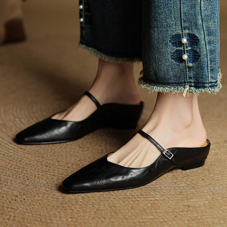 Grace | Women Genuine Leather Slip-On Mules