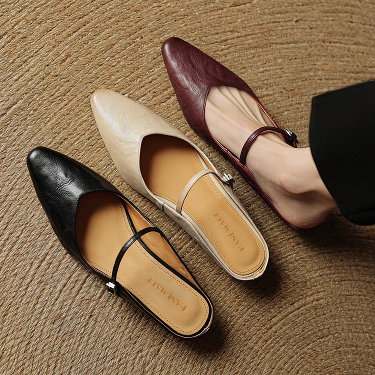 Grace | Women Genuine Leather Slip-On Mules