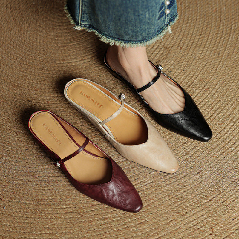 Grace | Women Genuine Leather Slip-On Mules