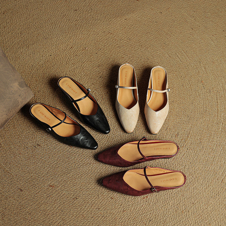 Grace | Women Genuine Leather Slip-On Mules