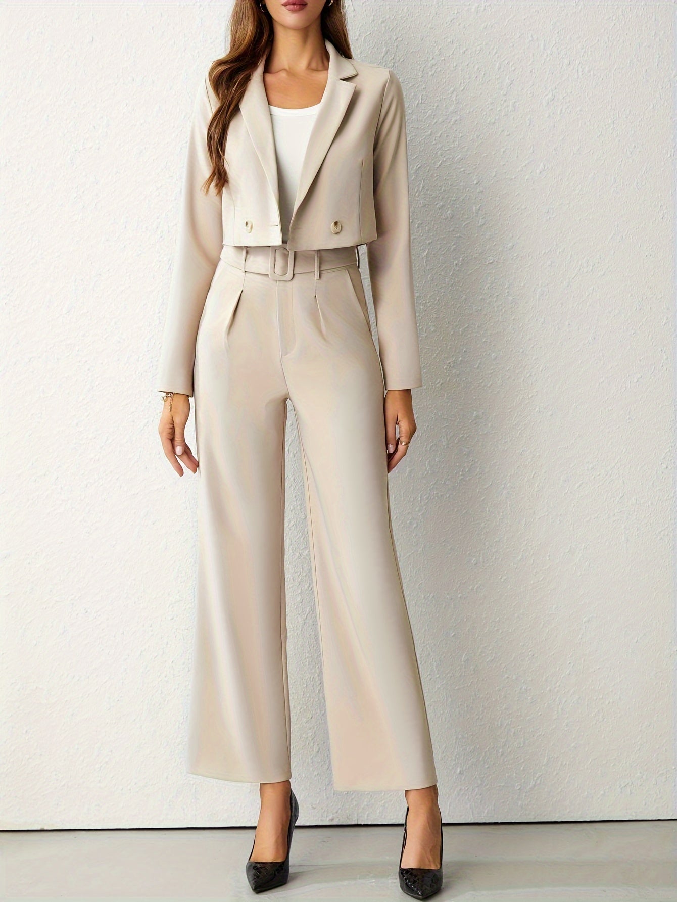 Allison | Women's Cropped Two-Piece Suit Set
