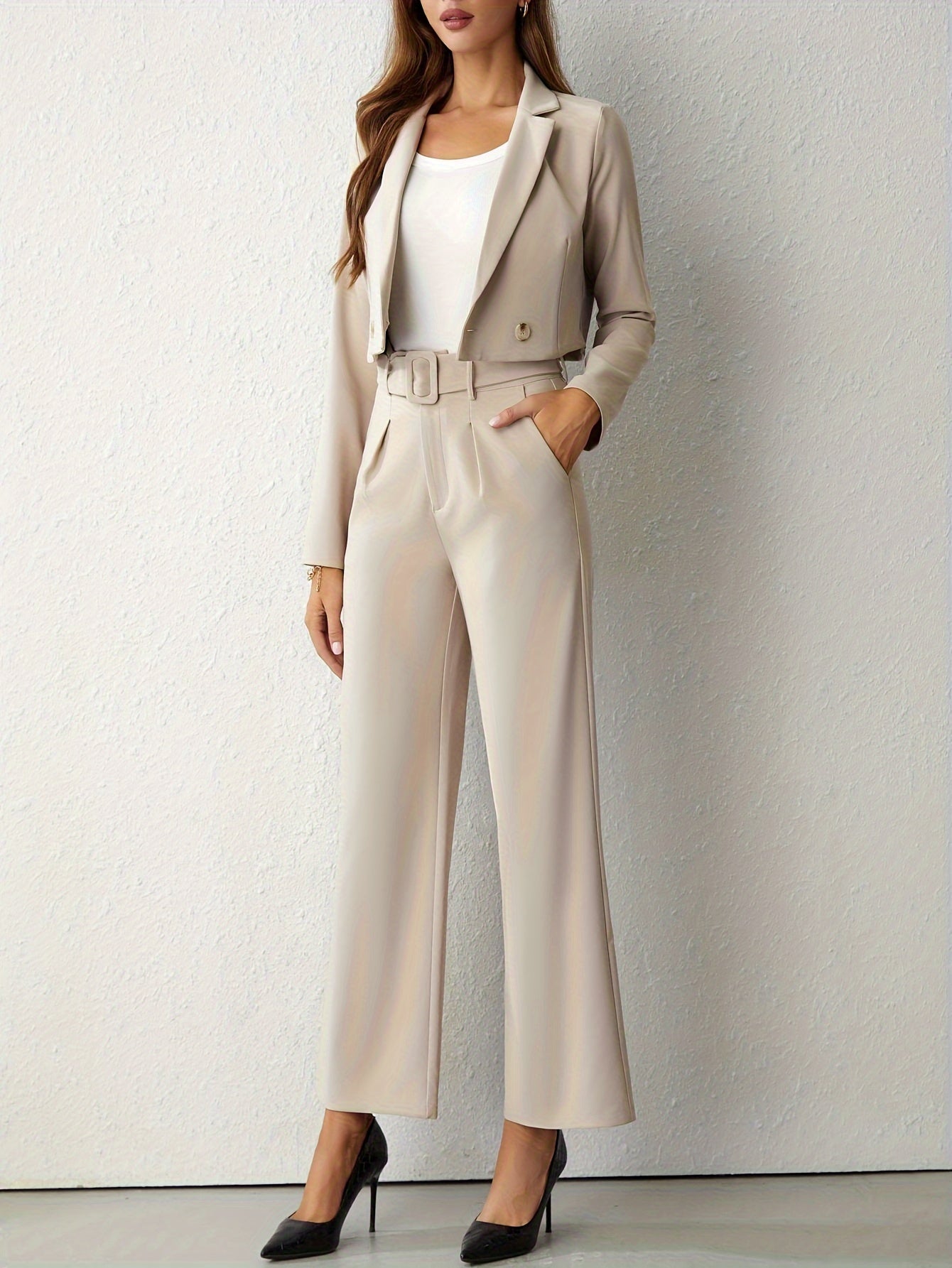 Allison | Women's Cropped Two-Piece Suit Set