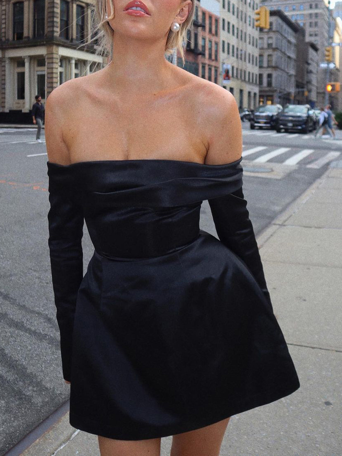 Allison | Women's Off-Shoulder A-Line Mini Dress