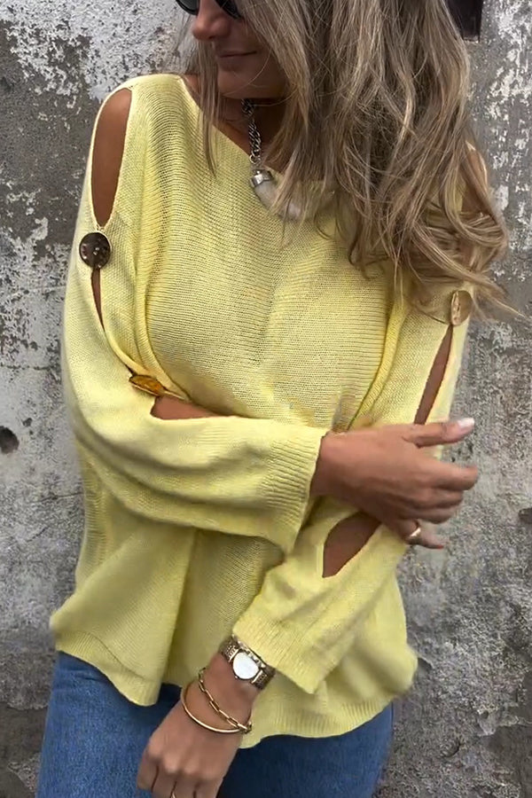 Amy | Women's Oversized Cut Out Sleeve Sweater