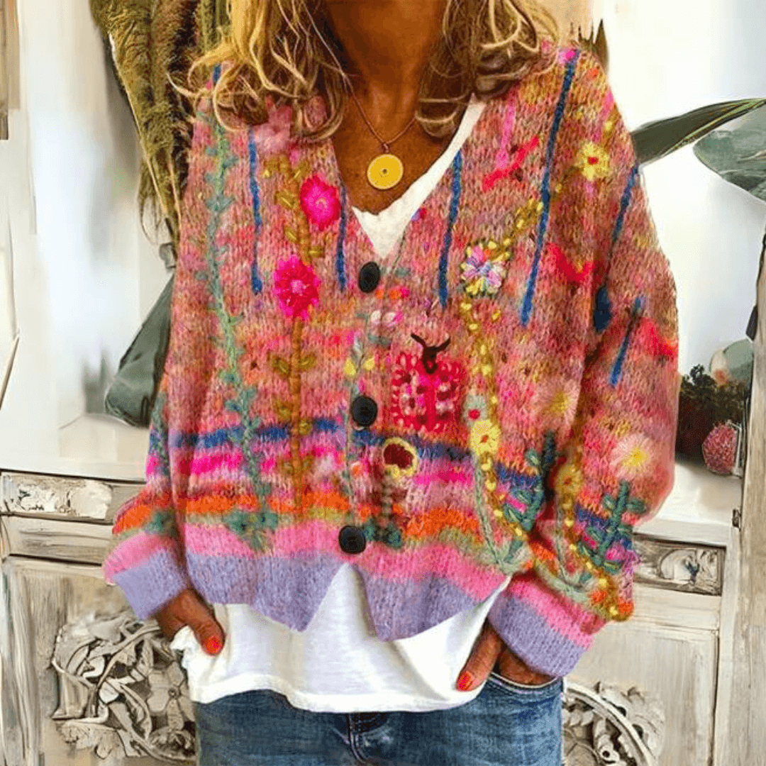 Autumn | Women's Floral Button-Front Cardigan