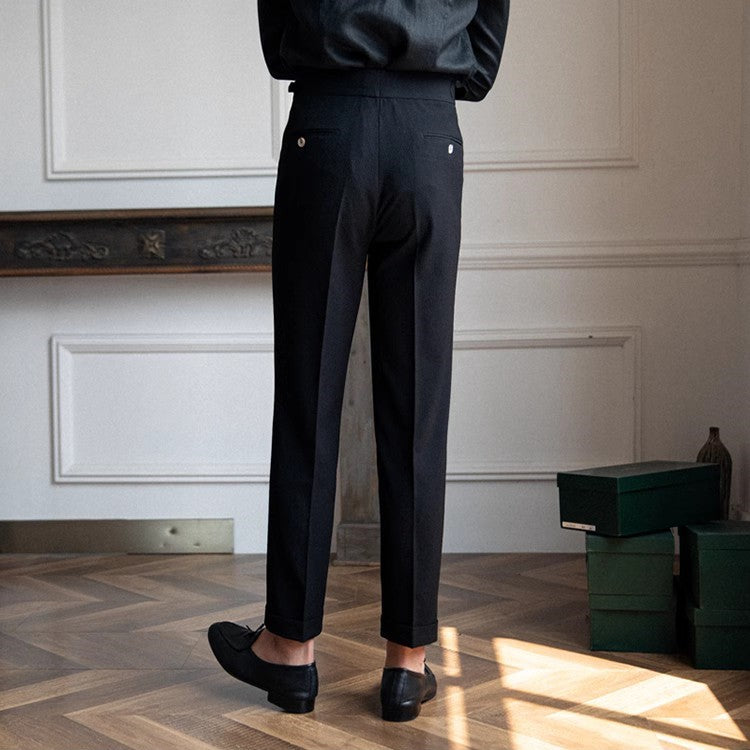 Barney | Men's Pleated Cuffed Dress Pants