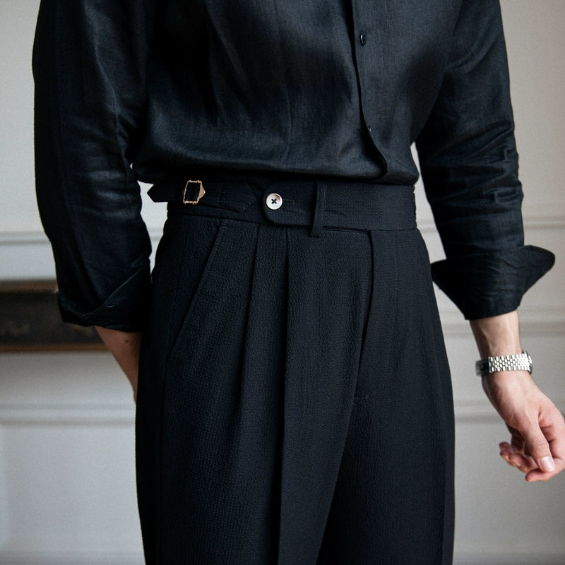 Barney | Men's Pleated Cuffed Dress Pants